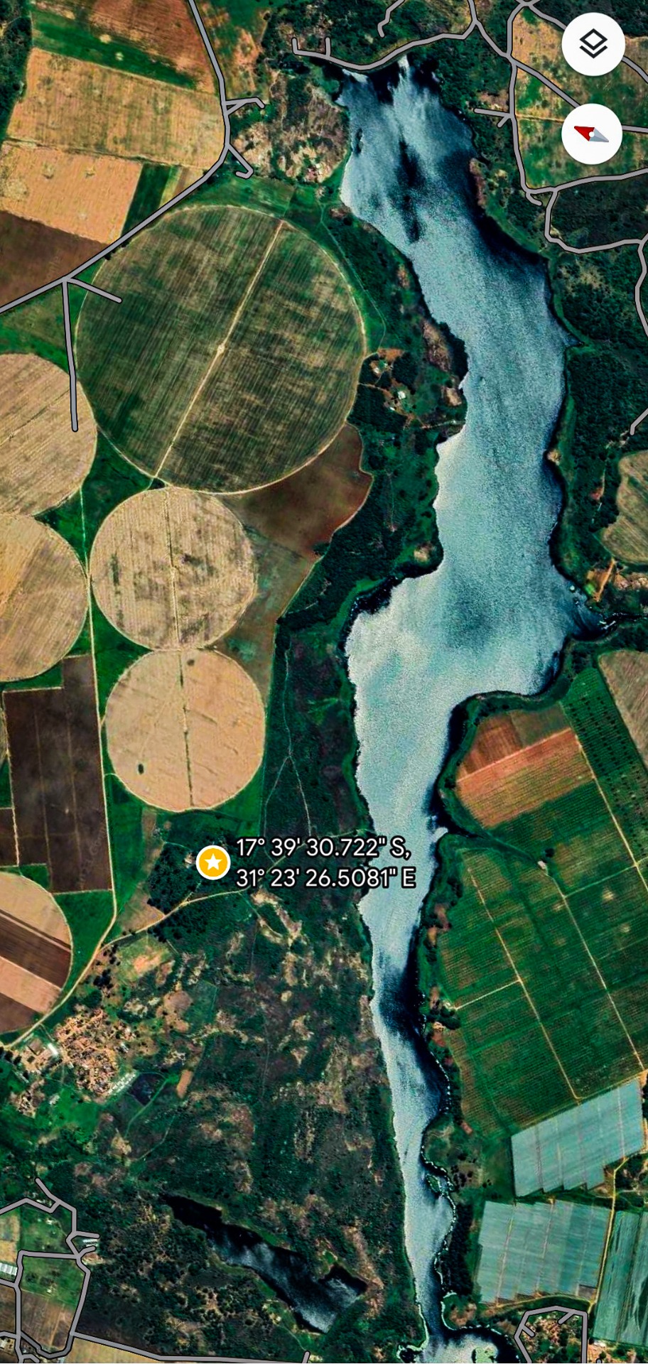 GPS: Center Pivot Track Circles: Sub Division 9. Bally Vaughan Farm 220-hectare Arable and Game Park (45km), Shamva Road, Goromonzi North, Mashonaland East