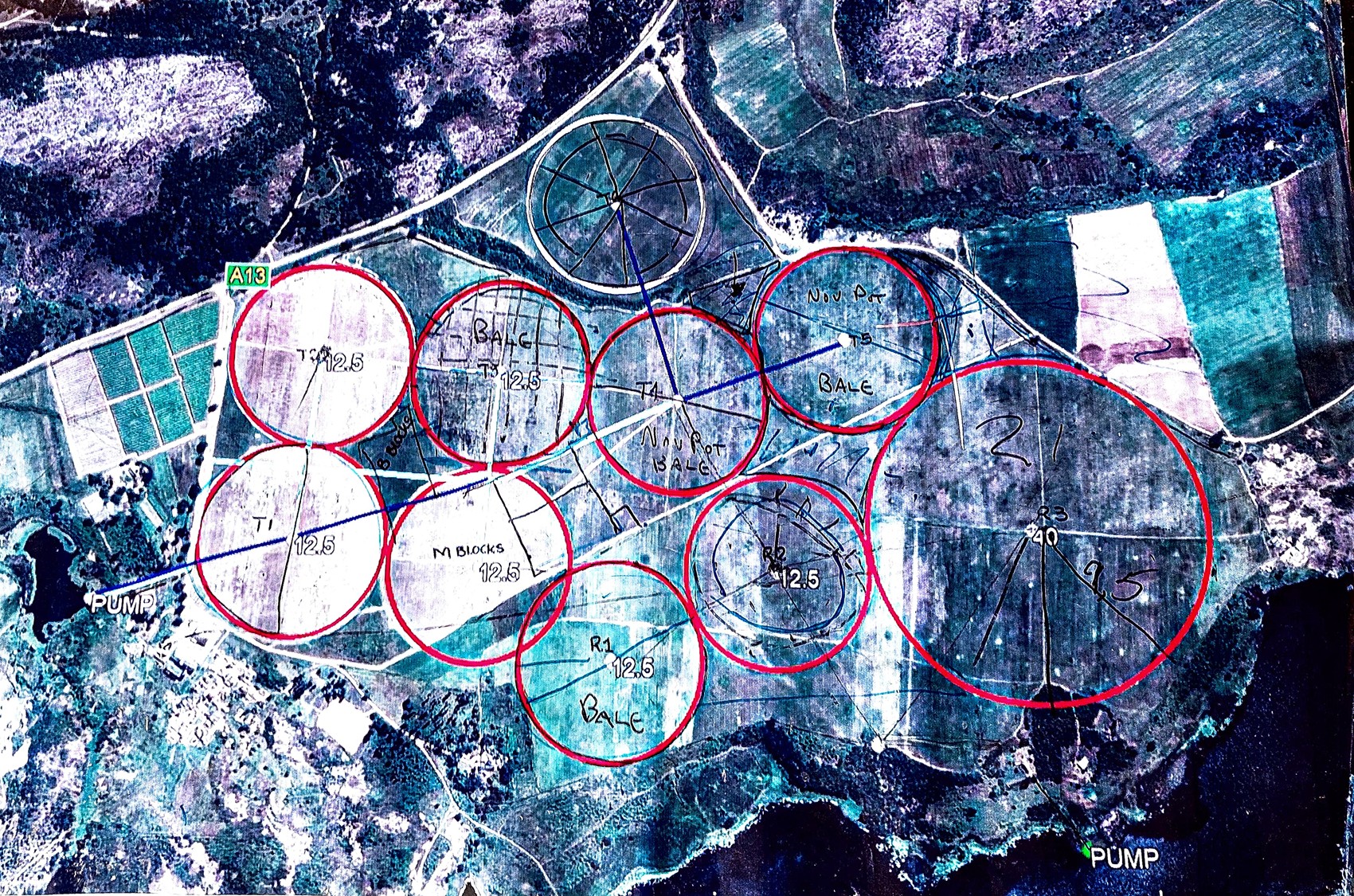 Satellite Map:- Fields, Warehouse, Grading Shade, Garage, Workshops, Offices, Farm Houses, Water Pump, Dam Wall, Boundary, Game Park, Dams, :- View of Sub Division.9 Bally Vaughan Farm, Goromonzi North, Mashonaland East Province, Zimbabwe 