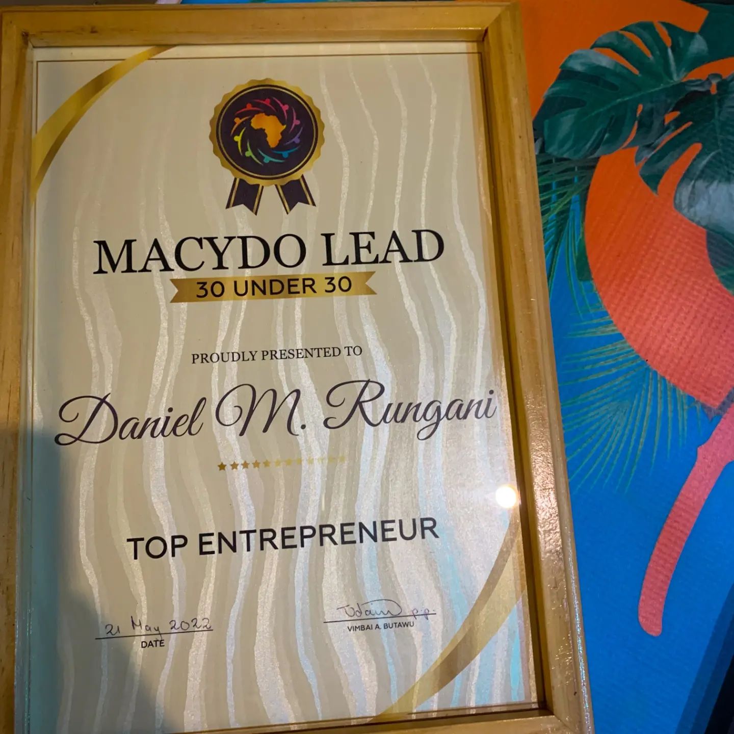 2022 | Director:- Daniel at the Youth in Business and Entrepreneurship:- MACYDO LEAD Award Winner
